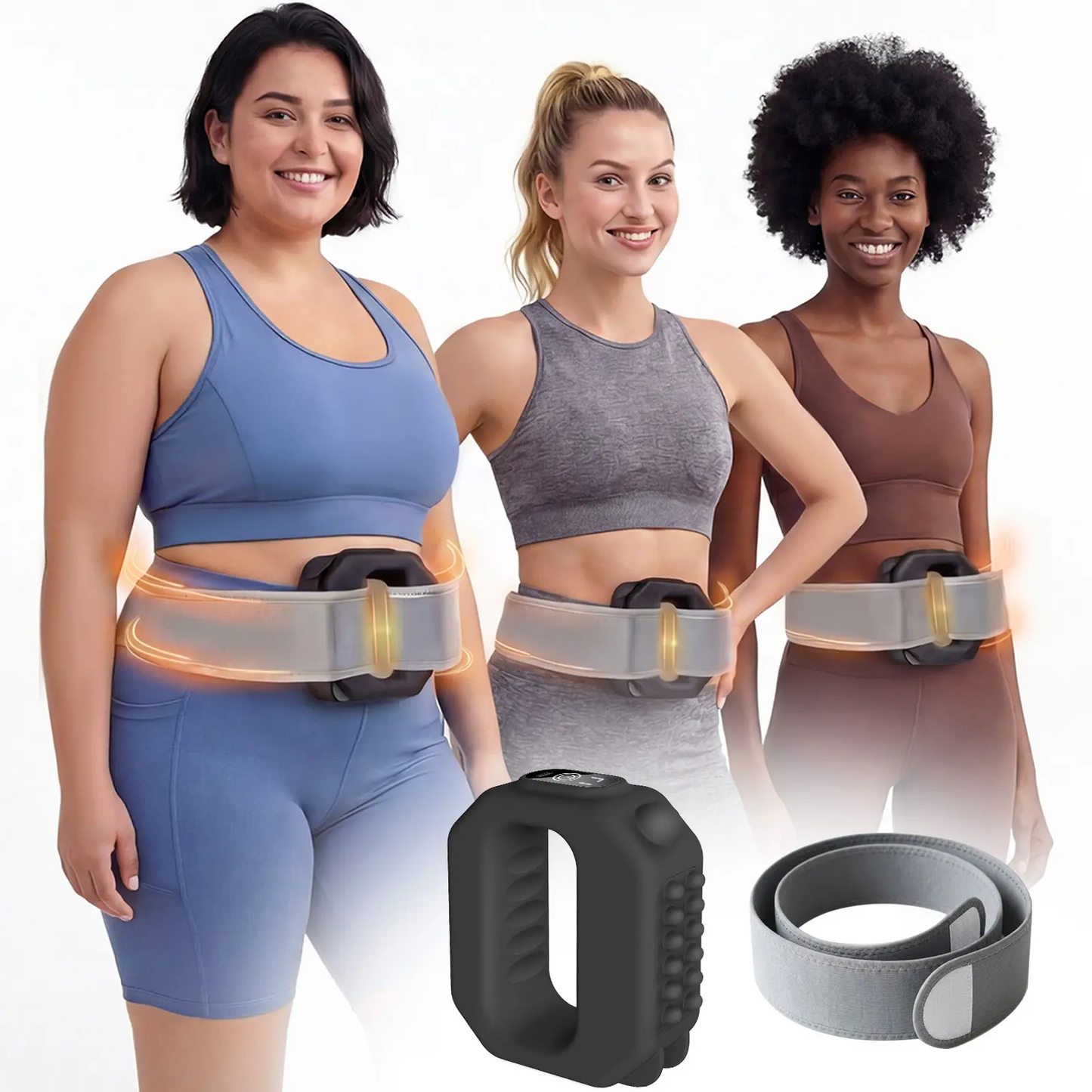 2026 Upgraded Cordless Fascia Ring Massager | Deep Tissue Muscle Recovery for Waist & Back | Adjustable Strap Fits Up to 55" Waist | Rechargeable & Portable