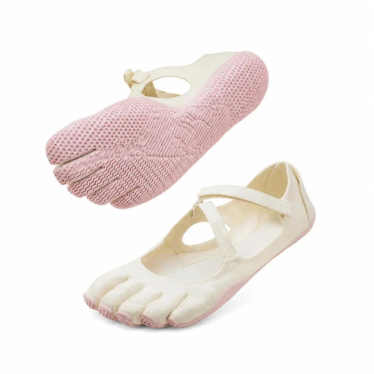 Women's Breathable Mesh Barefoot Ballet Flats with Split-Toe Design, Lightweight Slip-On Walking Shoes