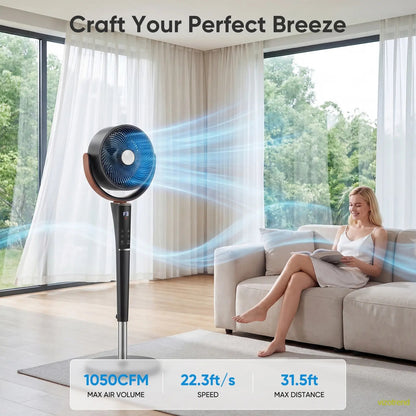 Bedroom Pedestal Fan, Quiet 20dB DC Air Circulator
