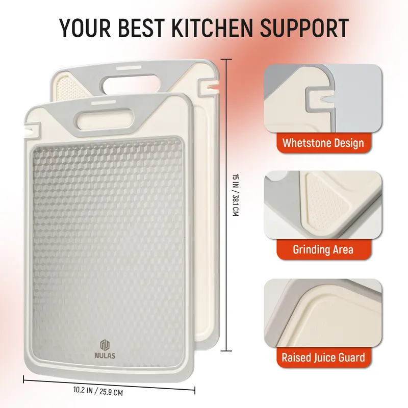 2-in-1 Titanium-Infused Stainless Steel Cutting Board with Non-Toxic PP Surface, Double-Sided Chopping Board for Kitchen Food Separation, Easy Clean Durable Kitchen Board