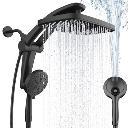 12" Dual Rain Shower Head Combo – High Pressure Rainfall Shower System with Magnetic Handheld Sprayer, 8 Spray Modes & Adjustable Angle
