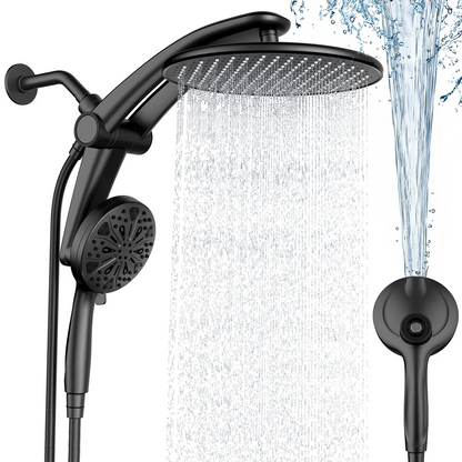 12" Dual Rain Shower Head Combo – High Pressure Rainfall Shower System with Magnetic Handheld Sprayer, 8 Spray Modes & Adjustable Angle