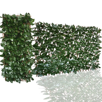 Expandable Artificial Ivy Lattice Privacy FenceScreen, Garden Fencing Panel with RealisticLeaves