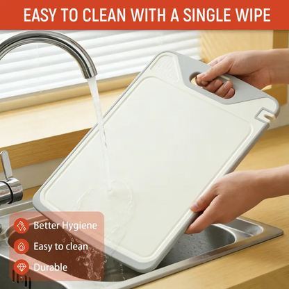 2-in-1 Titanium-Infused Stainless Steel Cutting Board with Non-Toxic PP Surface, Double-Sided Chopping Board for Kitchen Food Separation, Easy Clean Durable Kitchen Board