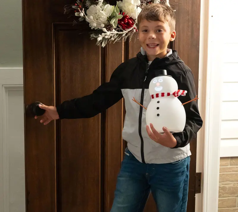 12" Animated Talking Snowman Christmas Decoration – Interactive Singing Snowman with LED Lights & Holiday Sounds