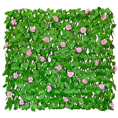 Expandable Artificial Ivy Lattice Privacy FenceScreen, Garden Fencing Panel with RealisticLeaves