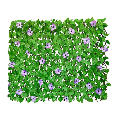 Expandable Artificial Ivy Lattice Privacy FenceScreen, Garden Fencing Panel with RealisticLeaves