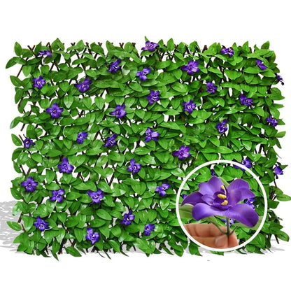 Expandable Artificial Ivy Lattice Privacy FenceScreen, Garden Fencing Panel with RealisticLeaves