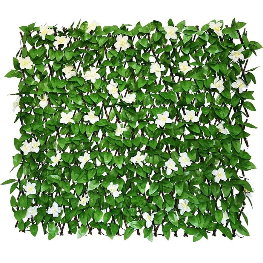 Expandable Artificial Ivy Lattice Privacy FenceScreen, Garden Fencing Panel with RealisticLeaves