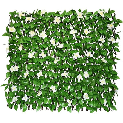 Expandable Artificial Ivy Lattice Privacy FenceScreen, Garden Fencing Panel with RealisticLeaves