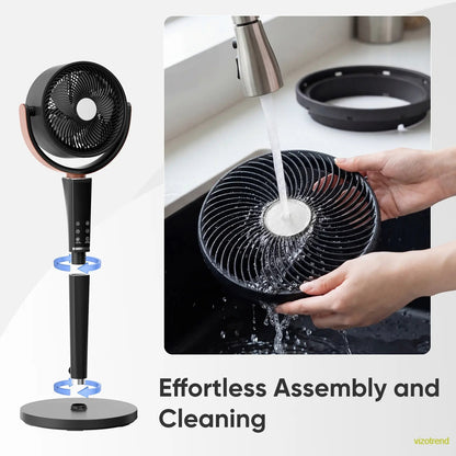 Bedroom Pedestal Fan, Quiet 20dB DC Air Circulator