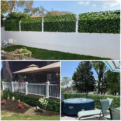 Expandable Artificial Ivy Lattice Privacy FenceScreen, Garden Fencing Panel with RealisticLeaves