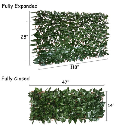 Expandable Artificial Ivy Lattice Privacy FenceScreen, Garden Fencing Panel with RealisticLeaves