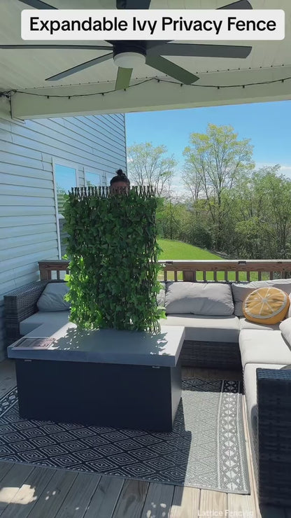 Expandable Artificial Ivy Lattice Privacy FenceScreen, Garden Fencing Panel with RealisticLeaves